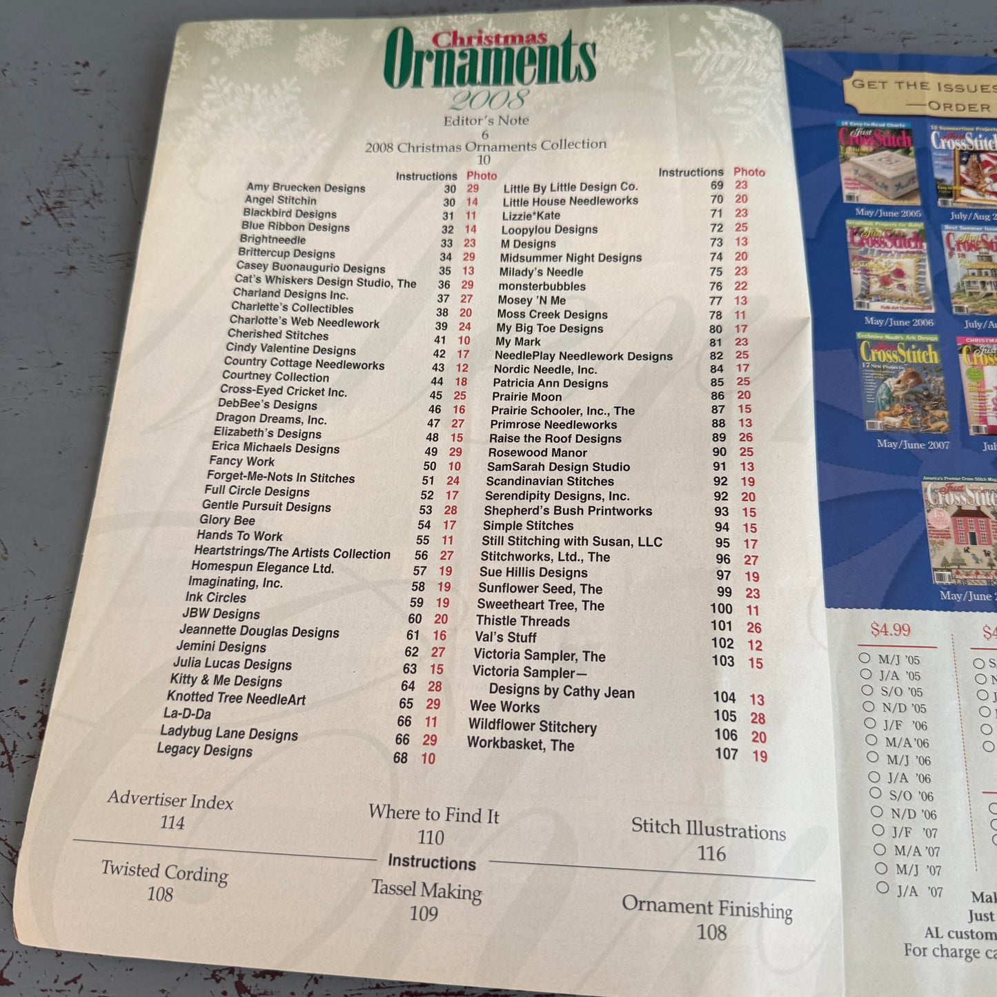 Better Homes and Gardens Cross Stitch Christmas 76 designs 2008 counted cCross stitch magazine