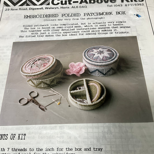 Meg Evans Cut-Above Kits Embroidered Folded Patchwork Boxplastic canvas kit