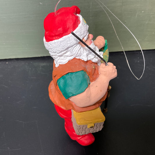 Sensational Santa Claus the Angler vintage fisherman figurine