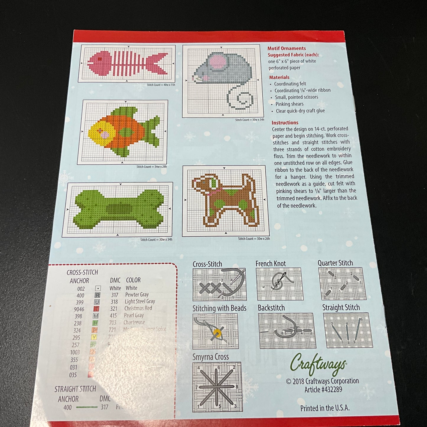 Craftways Cute Christmas Pets 2018 counted cross stitch chart 13 patterns