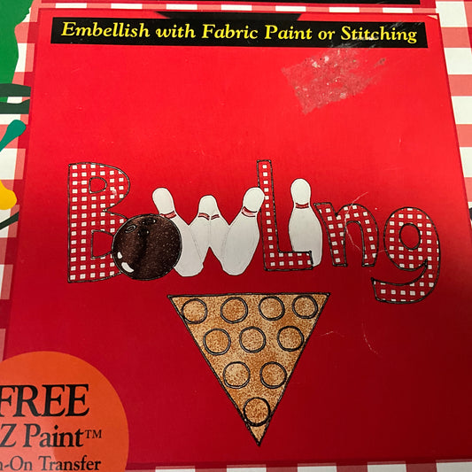 Country Collection Bowling Iron On Sports Applique