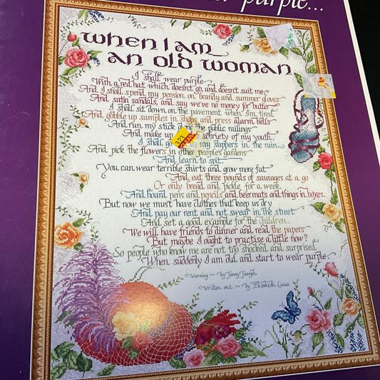 Sue Hillis Designs I Shall Wear Purple L504 cross stitch chart