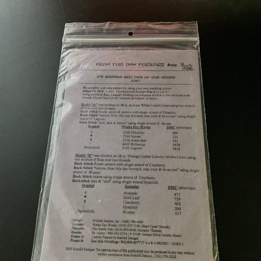 Katidid Designs X Stitch From This Day Forward #025 vintage 2005 counted cross stitch chart