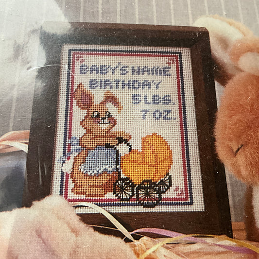 Sunset Needlepoint Baby Bunny 5607 vintage 1984 needlepoint kit
