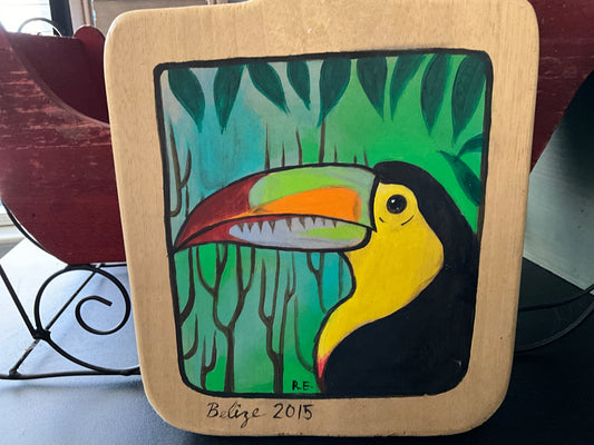 Tremendous Toucan Belize 2015 souvenir cutting board wall hanging collectible kitchen decor 