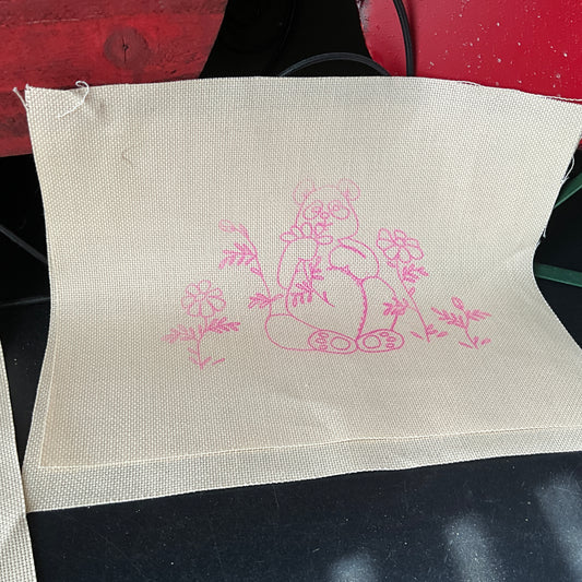 Tremendous Tree or Bear with Flowers choice of stamped embroidery cross stitch canvases