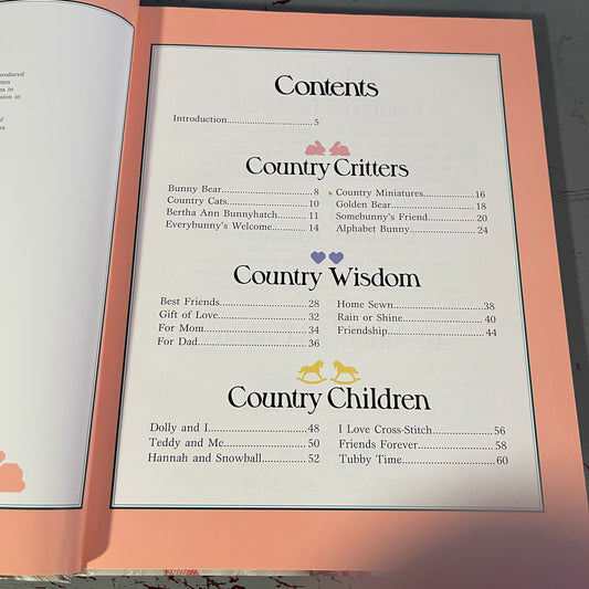 Alma Lynne's Country Cross Stitch vintage Oxmoor House cross stitch design chart hardcover book