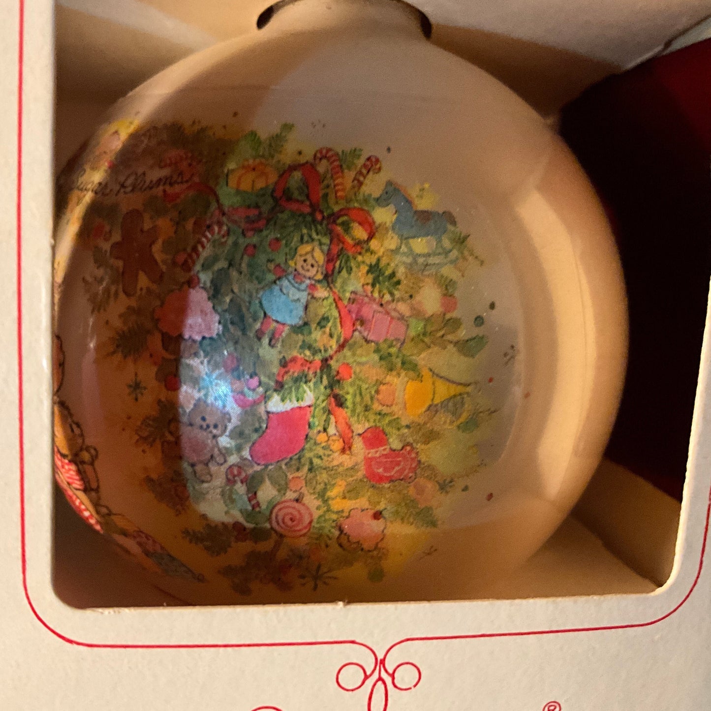 Enesco Enchantments Christmas Collection Vintage 1981 Glass Ball Ornament