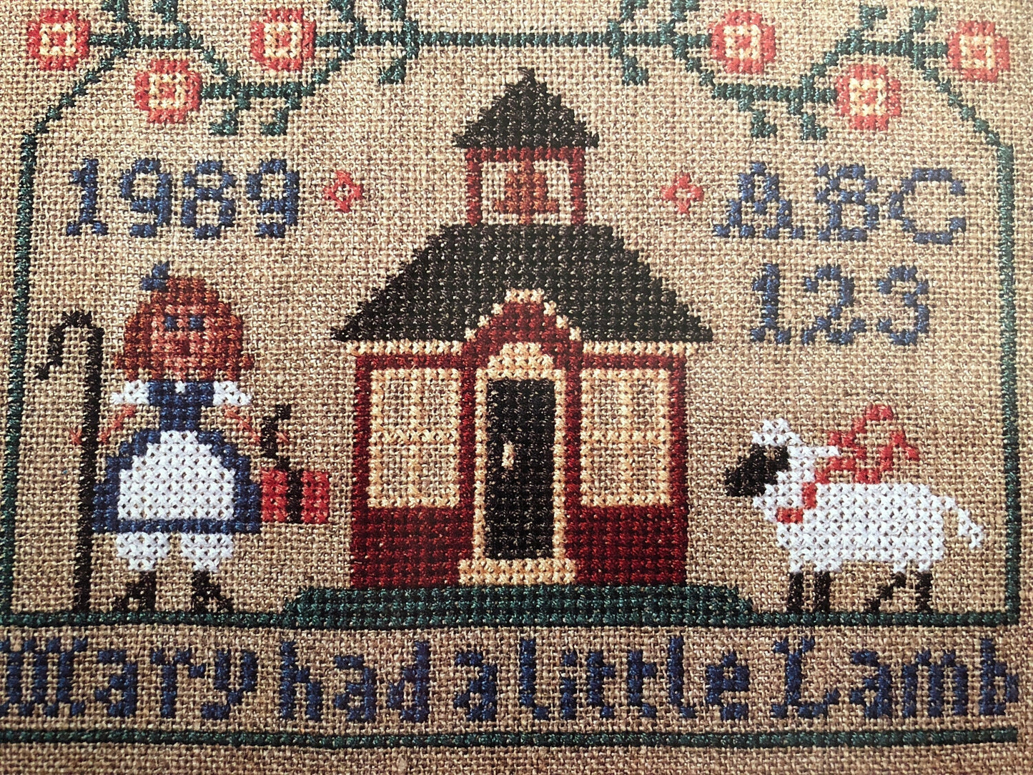 The Prairie Schooler, Mary Had A Little Lamb, Vintage 1989, Stitch Count, 58h by 78w, Counted Cross Stitch Pattern
