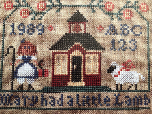 The Prairie Schooler, Mary Had A Little Lamb, Vintage 1989, Stitch Count, 58h by 78w, Counted Cross Stitch Pattern