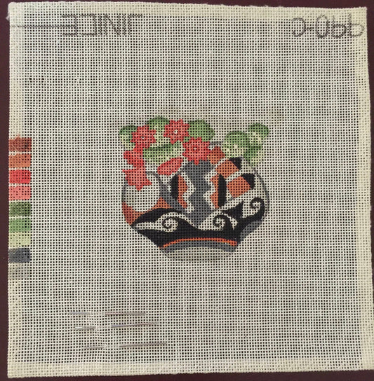 Hand Painted pattern for needlepoint "Beautiful Vase with flowers" by Janice 990-C