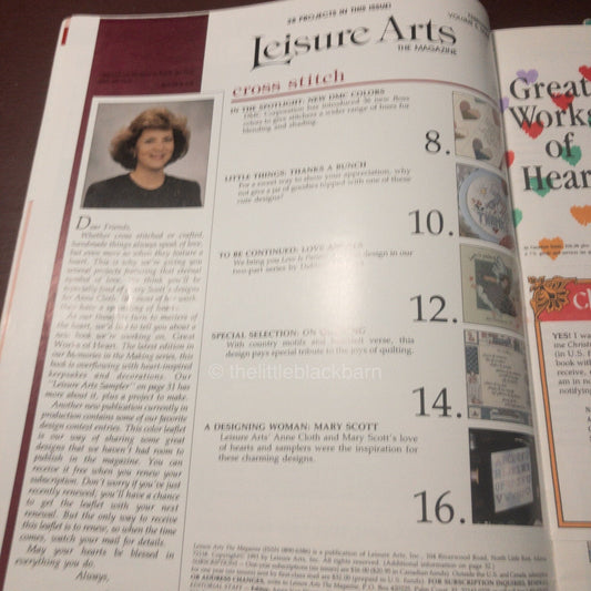 Leisure Arts, The Magazine, Year 1991, 6 issues, Cross Stitch Designs Plus*