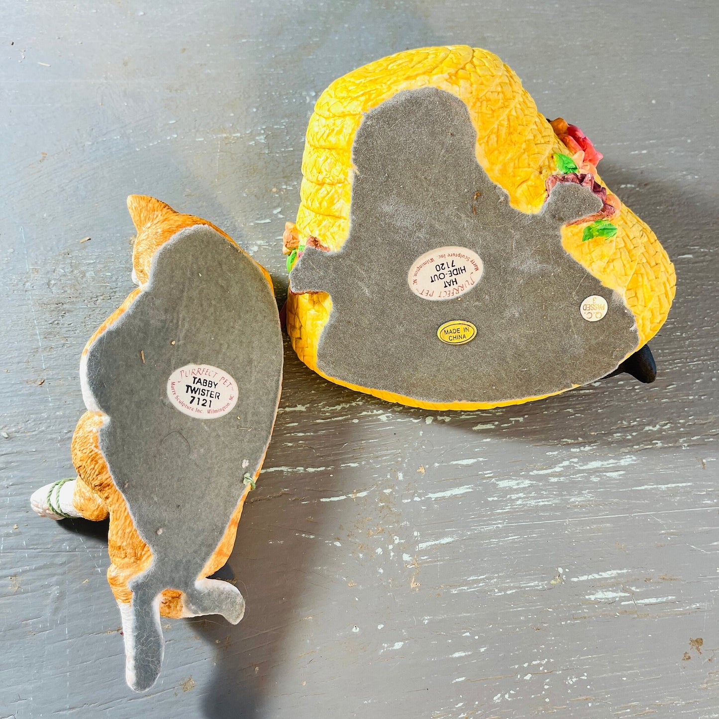 Purrfect Pet, Choice of, Tabby Twister 1992, or Hat Hide-Out 1991, by Mary Sculpture*