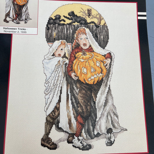 Stoney Creek Halloween Tricks The Saturday Evening Post SEPL002 vintage 1994 counted cross stitch chart