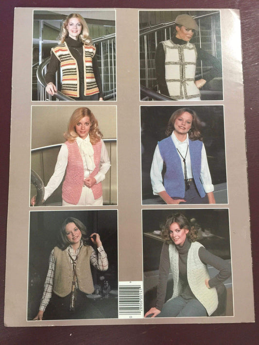 Leisure Arts "Vests for Women" to knit and Crochet Leaflet 141 Vintage 1979