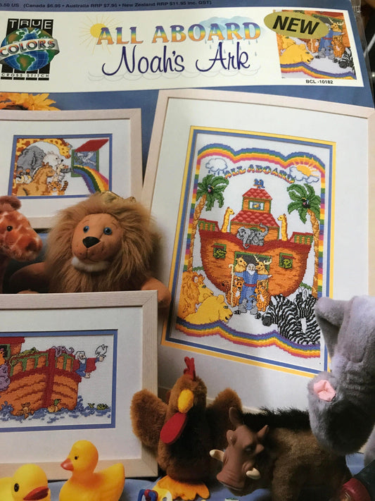 True Colors All Aboard Noah's Ark Vintage counted cross stitch pattern