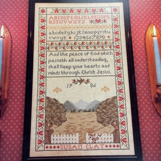 Just Cross Stitch Peace of God Sampler Vintage 1988 bCounted Cross Stitch Chart