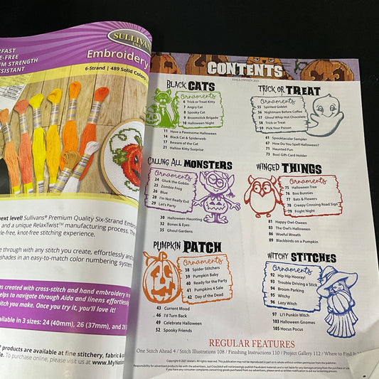 Just Cross Stitch Halloween vintage 2021 Collector's Issue 50+ cross stitch pattern magazine