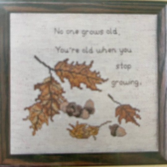 The Art Of Cross Stitch It's Autumn No One Grows Old Vintage 1980 Counted Cross Stitch Chart Rare*