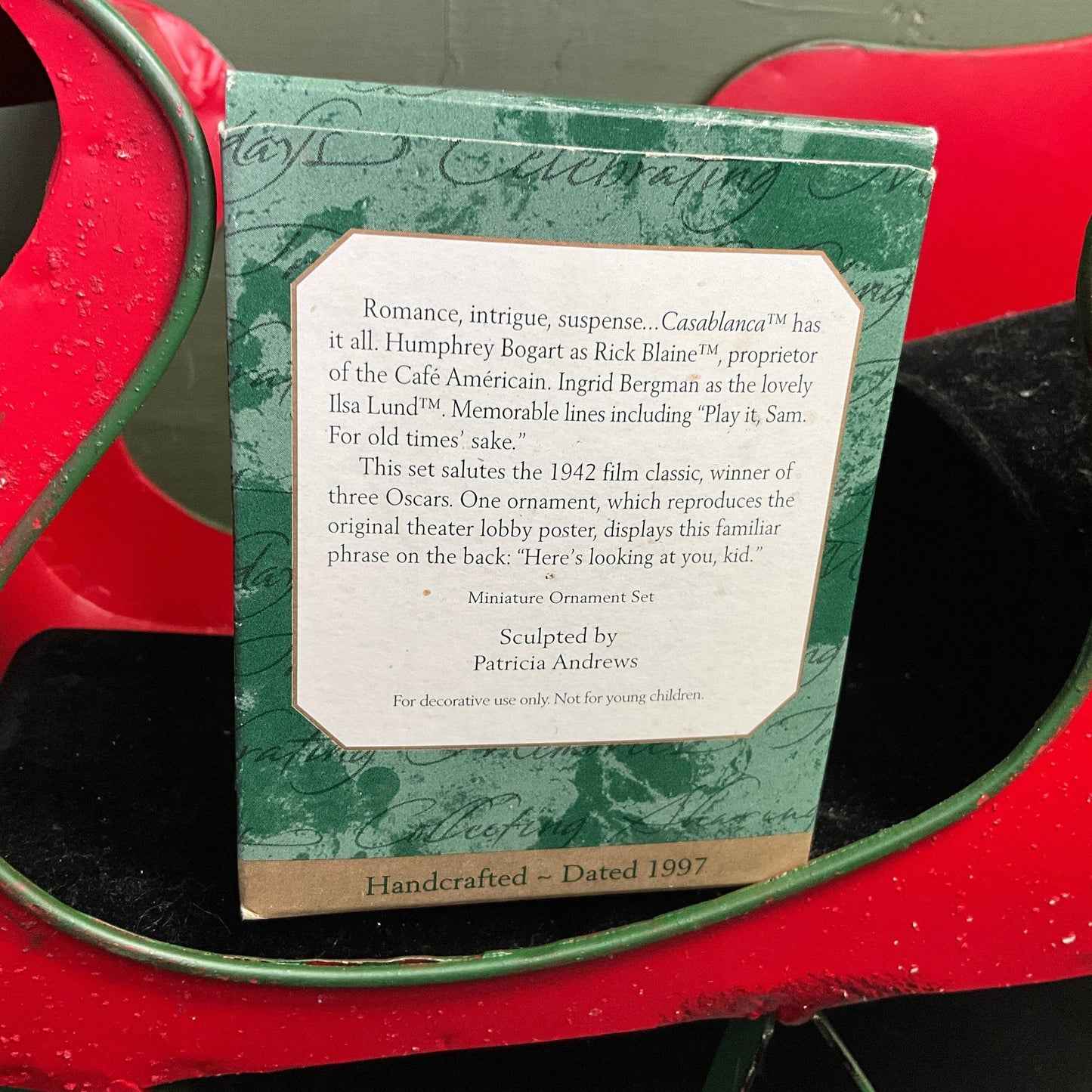 Hallmark Casablanca miniature set of 3Dated 1997 Keepsake Ornaments QXM4272