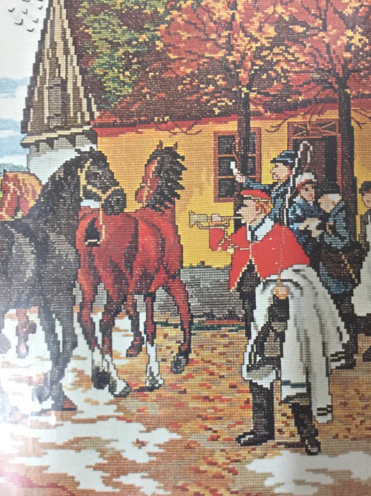 Oehlenschager (Denmark) Counted Cross Stitch kit "Billede" Horse Design stitched on Linen this is a very special and beautiful kit! 73350
