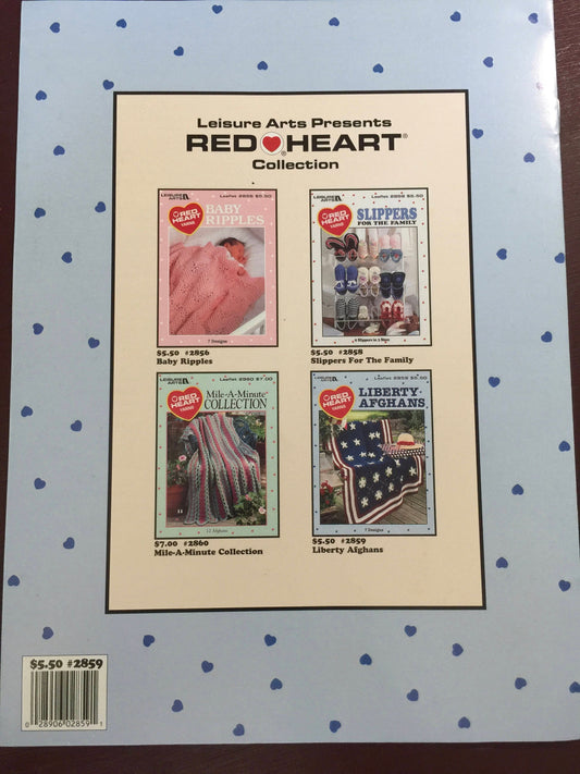 Leisure Arts, Vintage 1996 "Liberty Afghans" Crochet Leaflet 2859