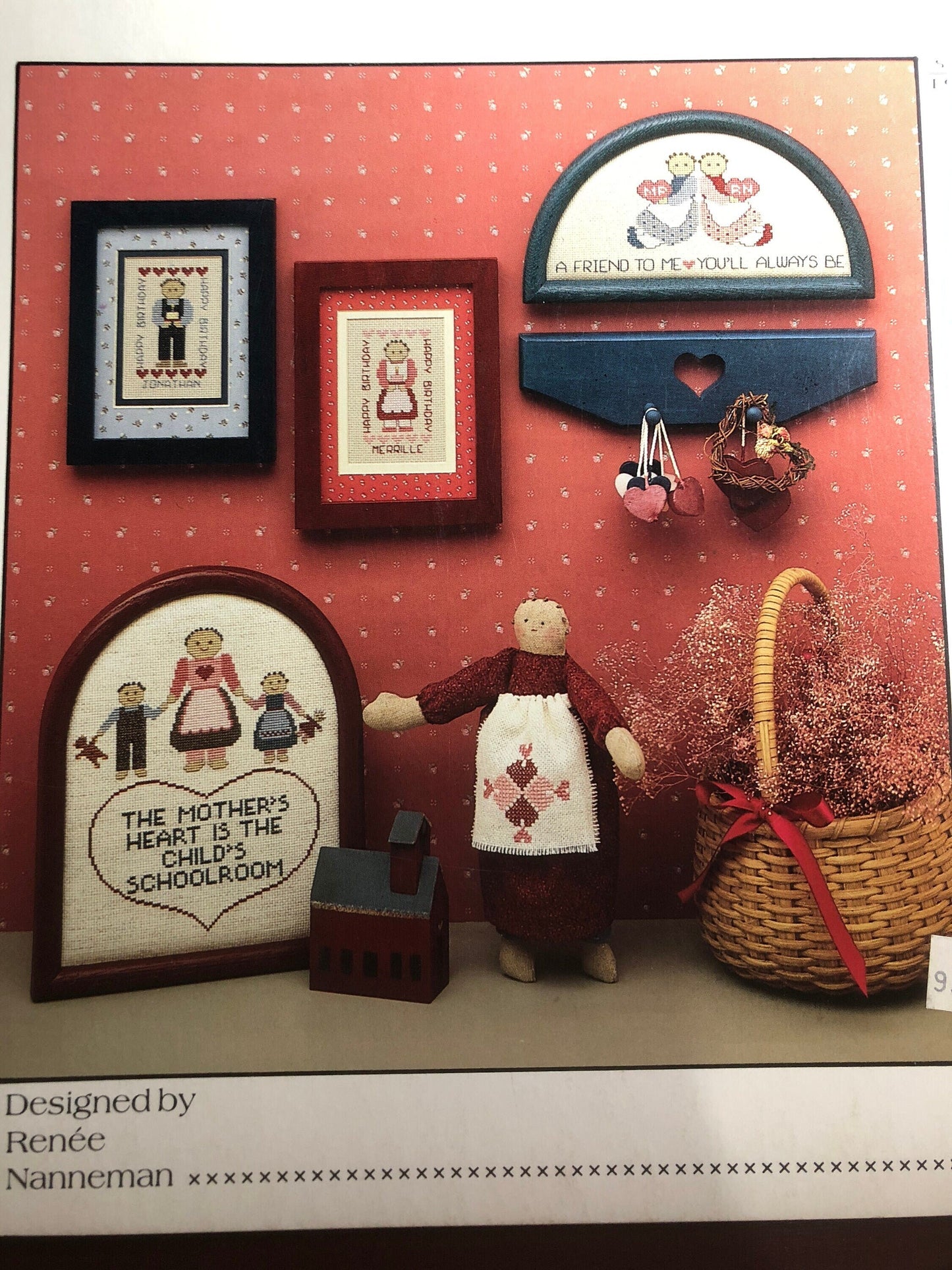 The Need'l Love Company, Loving Hearts, Designed by, Renee Nanneman, Vintage 1986, Counted Cross Stitch, Pattern Book