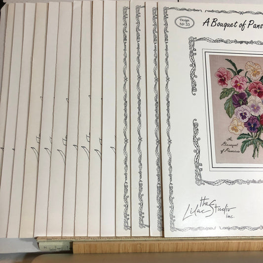 Elf Charts & Lilac Studios, Amazing Set Of 14, Daylily, Floral Charts, Vintage 1997-2000*