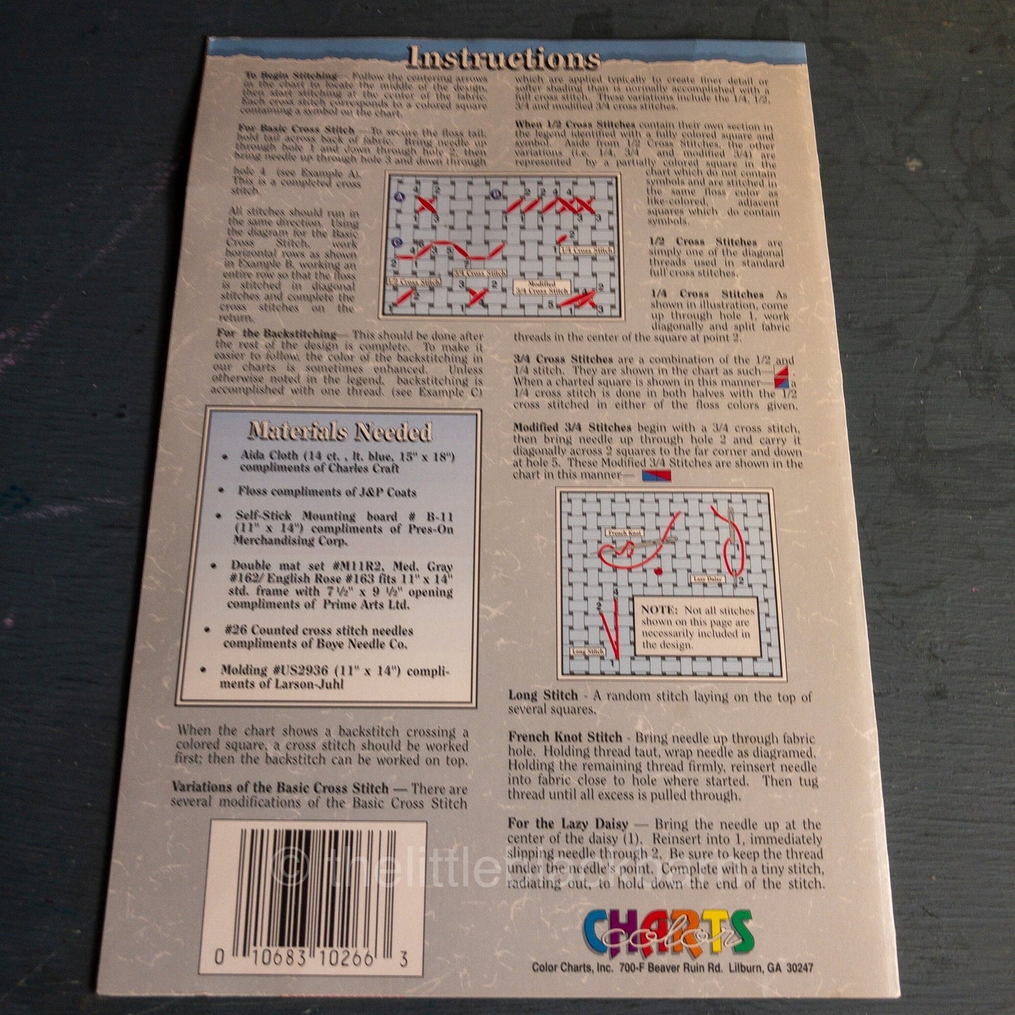 Color Charts, Julia's g.a.n.g. Travel Size Counted Cross Stitch Chart