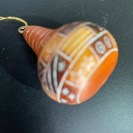 Indigenous Peoples style carved gourd Christmas ornament