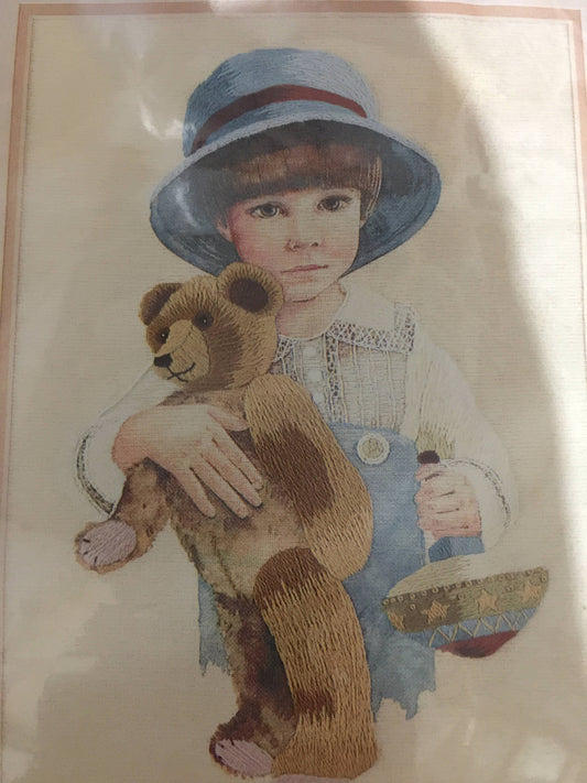 Needle Treasures "JIMMY" by Jan Hagara partially printed canvas Crewel Kit 10'x14"