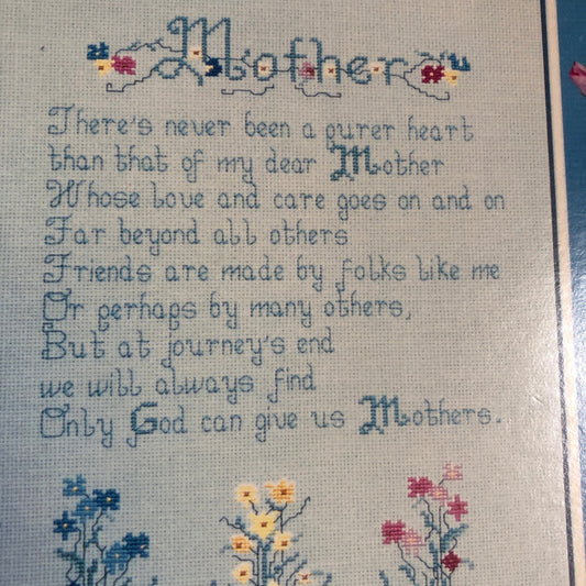 Homestead Designs, "Mother", Vintage 1985, Counted Cross Stitch Chart