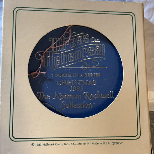 Hallmark, Norman Rockwell #4 - Dress Rehersal, Dated 1983, Cameo Ornament, QX300-7