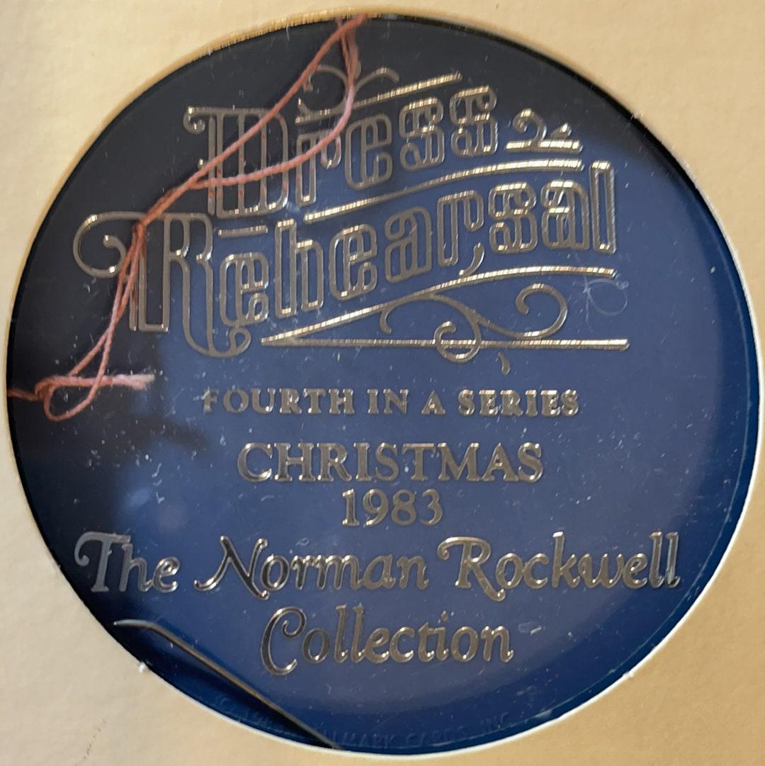 Hallmark, Norman Rockwell #4 - Dress Rehersal, Dated 1983, Cameo Ornament, QX300-7