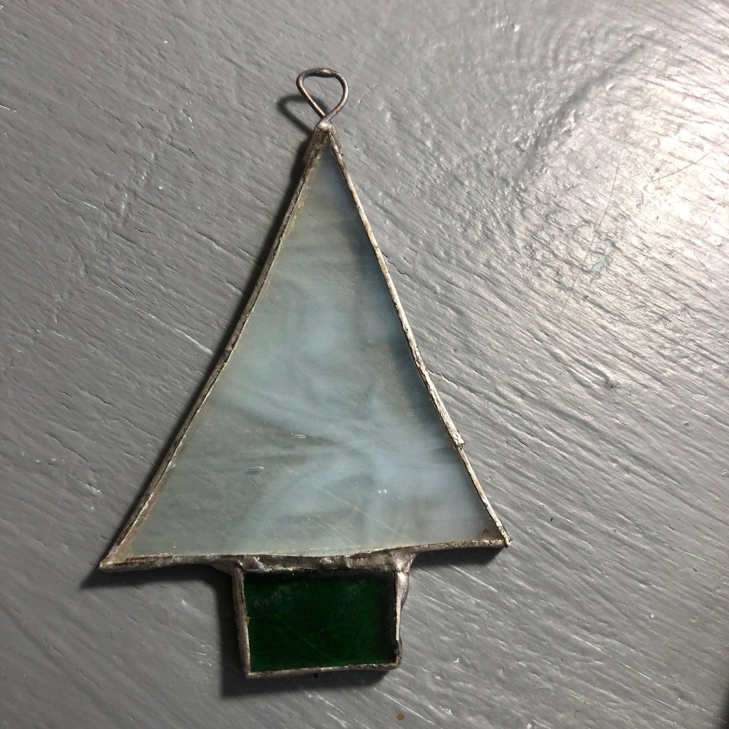 Stained Glass, Mini White Christmas Tree, Ornament