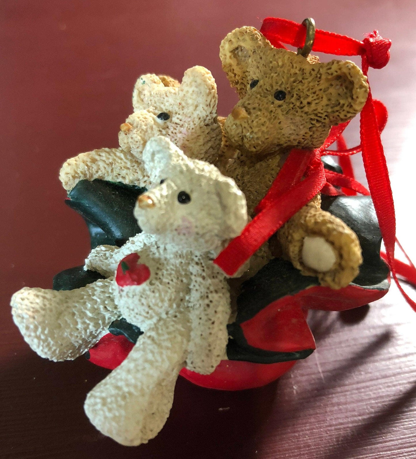 Three Bears in Santa's Sack, Kurt Adler, Vintage, Christmas, Ornament