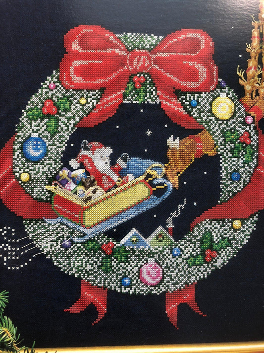 Forget-Me-Nots, Santa's Flight, Angela Pullen, Vintage 1993, Counted Cross Stitch Pattern