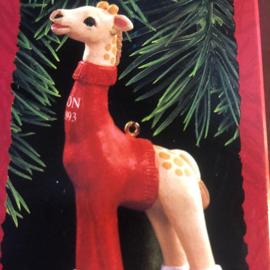 Hallmark, Son, Vintage 1993, Keepsake Ornament, QX5865, Giraffe in Skates