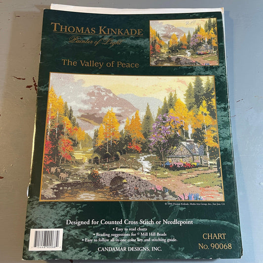 Thomas Kinkade, Painter of Light, The Valley of Peace, 90068, Vintage 1999, Counted Cross Stitch, or Needlepoint Chart*