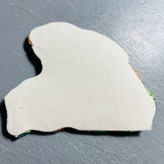 Handpainted, Muslin, Bunny Rabbit, in Flowers, Vintage Collectible