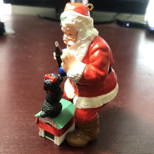 Hallmark, Playful Pals, Coca-Cola Santa, Dated 1993, Keepsake Ornament, QX5742