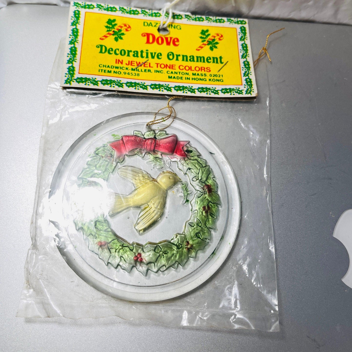 Chadwick-Miller, Dazzling Dove, In Jewel Tone Colors, Vintage Acrylic Ornament