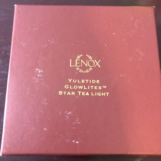 Heart and Star , Tea Lights, Lenox, Yuletide, Glowlites, 1/2 Inch Tea Light Candles Included