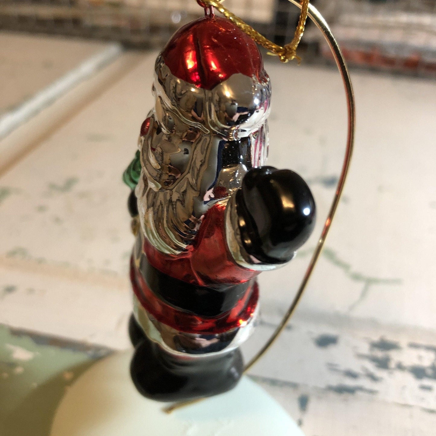 Nostalgic Santa Ornament, Robel Hall, Glass Christmas Ornament