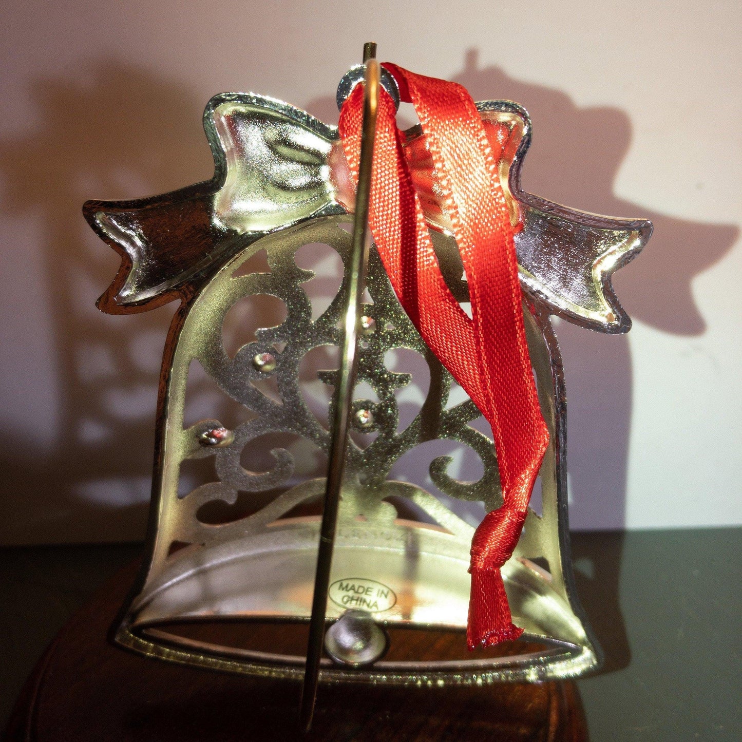 Lenox, Sparkle and Scroll, Multi-Crystal, Bell, Silverplate Ornament