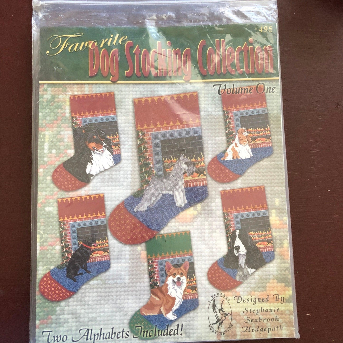 Favorite Dog Stocking Collection, Pegasus, Stephanie Seabrook Hedgepath, Counted Cross Stitch Patterns* *Two Alphabets Included