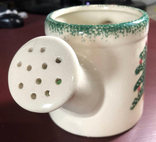 Hermitage Pottery Christmas Tree Vintage 1996 Spongeware Sprinkling Can