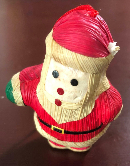 Santa Cornhusk Doll Vintage Collectible Ornament