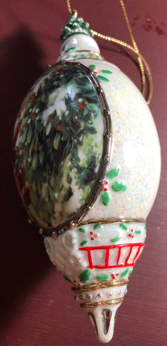 St. Nicholas and the Angel Vintage Ornament Depicting Little Angel patting Santas Cheek*