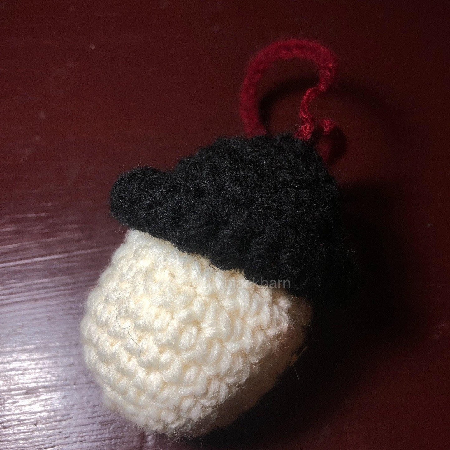 Hand Knitted Snowman Head Ball Ornament